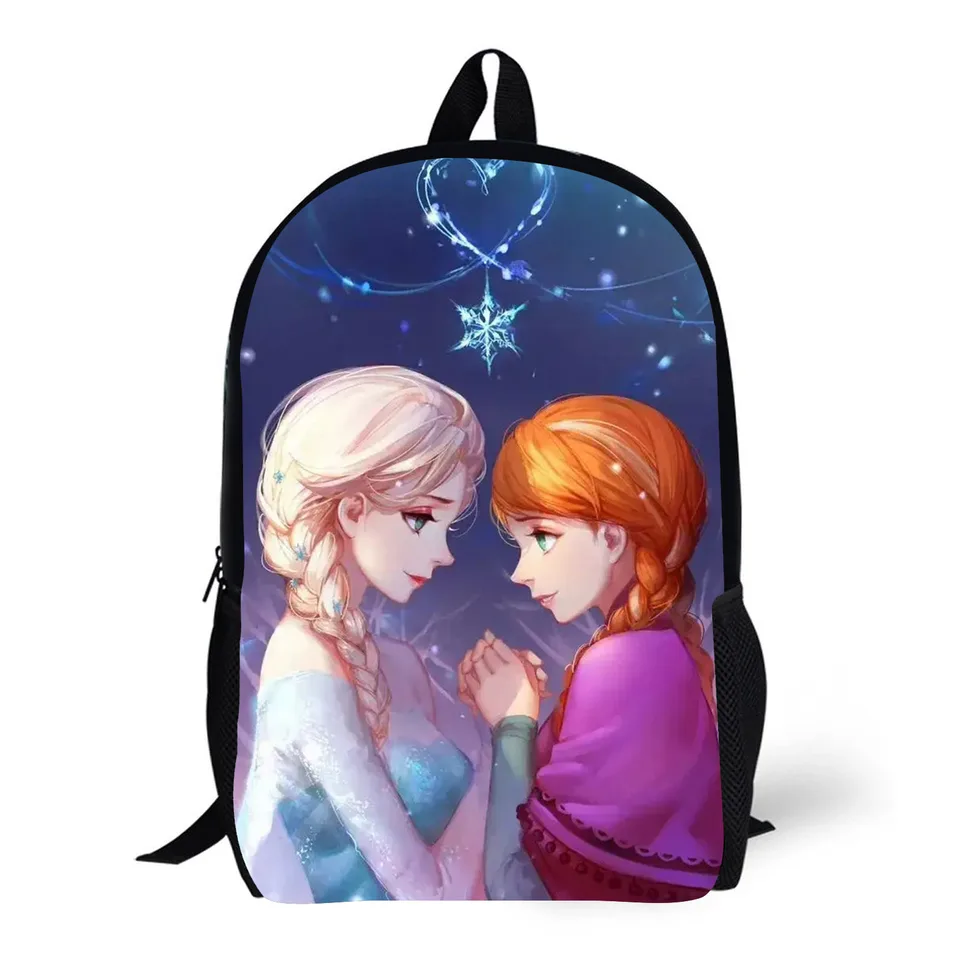 Anna & Elsa Custom Cartoon Print Frozen Students Canvas Bag Wimo bude batoh pre chlapcov a dievčat