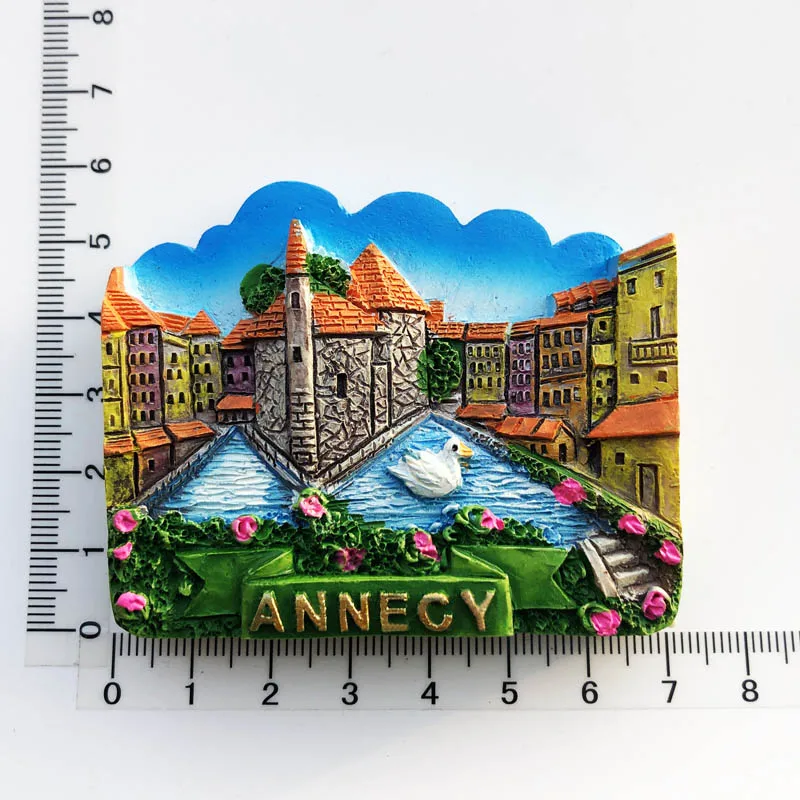 Annecy chladnička Magnet kultúrna krajina posolstvo po cestovnom ruchu suvenír živici remeselnícka výzdoba
