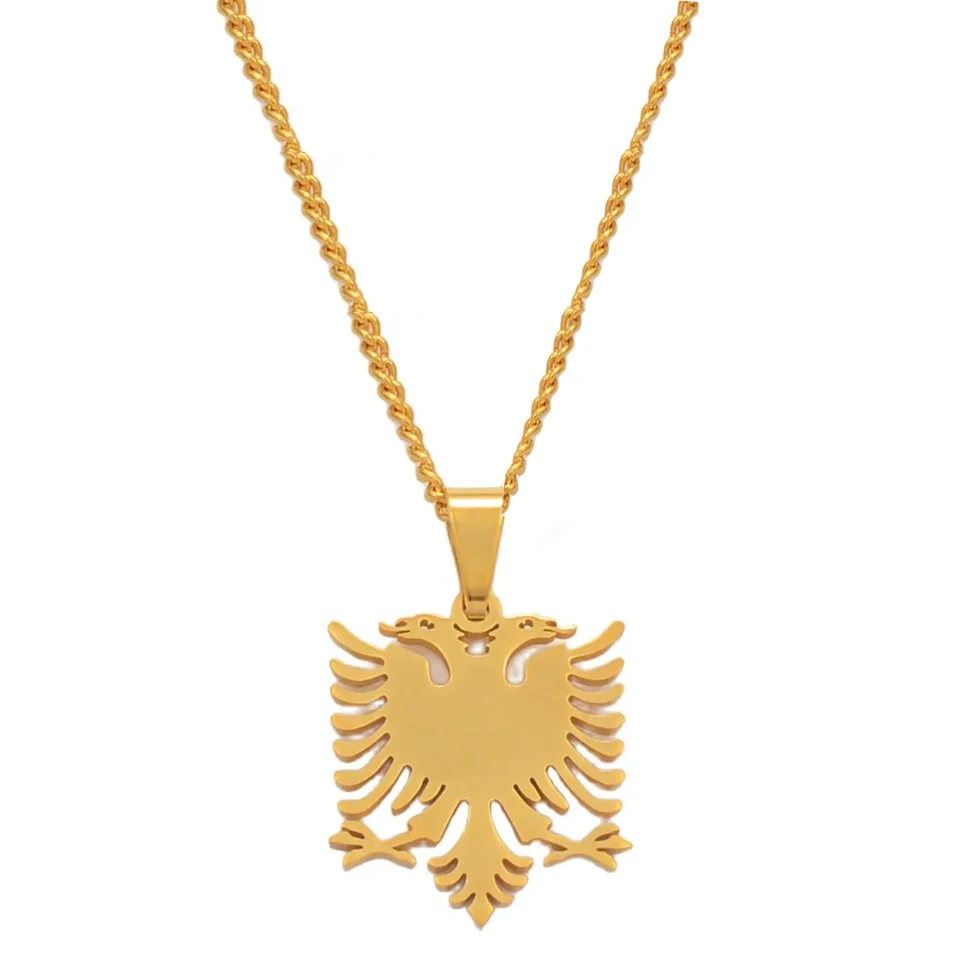 Anniyo 1,9 cm Albánsko Eagle Pendant Náhrdelníky šperky etnické pre ženy Dievčatá deti #110221