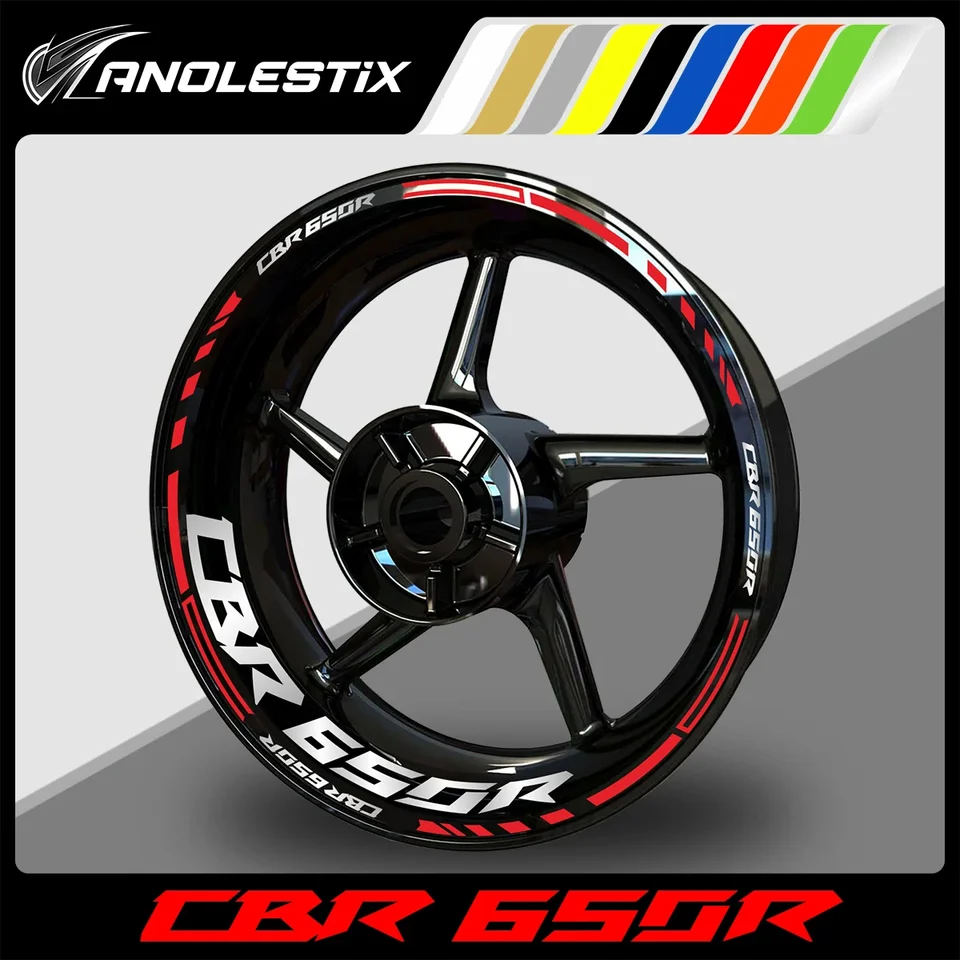 Anolestix reflexný motocykel nálepka na nálepku náboja kolesa s pruhovou páskou pre Honda CBR 650R 2024 2023 2022 2021 2020 2019