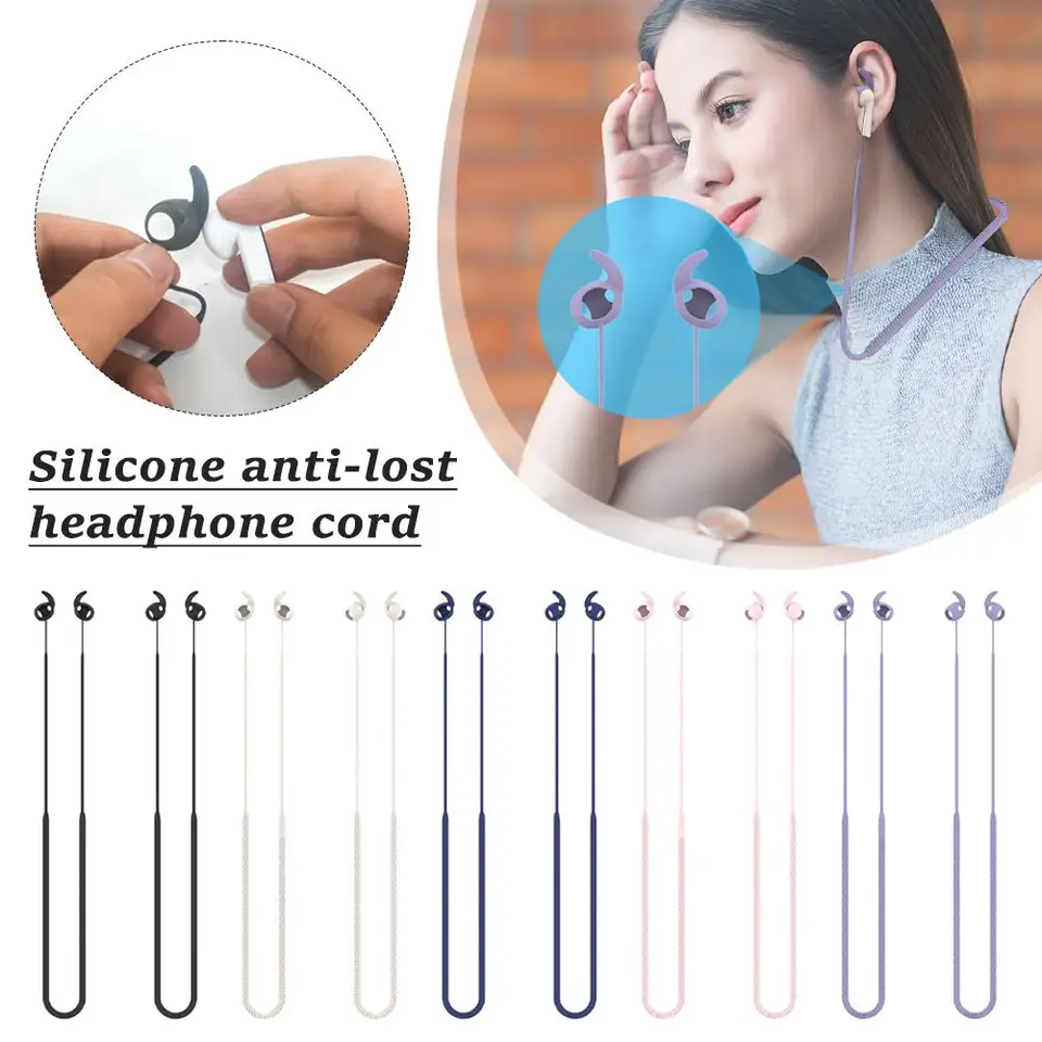 Anti-Lost Lanyard pre Samsung Galaxy Buds 3 Pro Wireless Uznaky Farebné mäkké silikónové športové popruhy proti Lost krku lano C o8n6