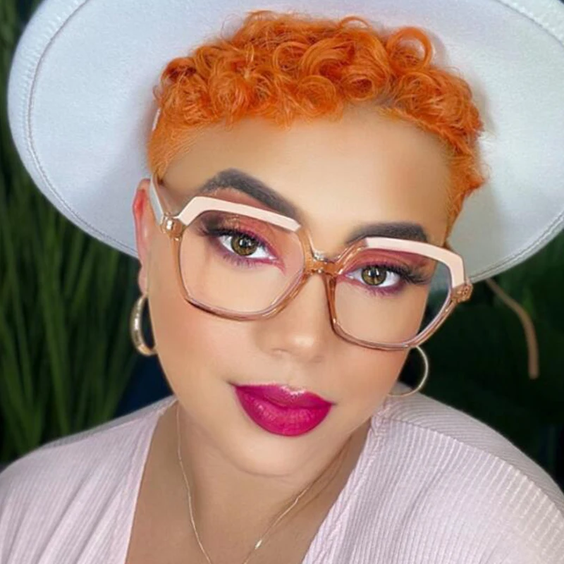 Anti-modré ľahké luxusné luxusné okuliare Ženy módne nové čierne počítačové rámy Men trendy Trendy Styles Rifed Flat Mirror Clear Lens