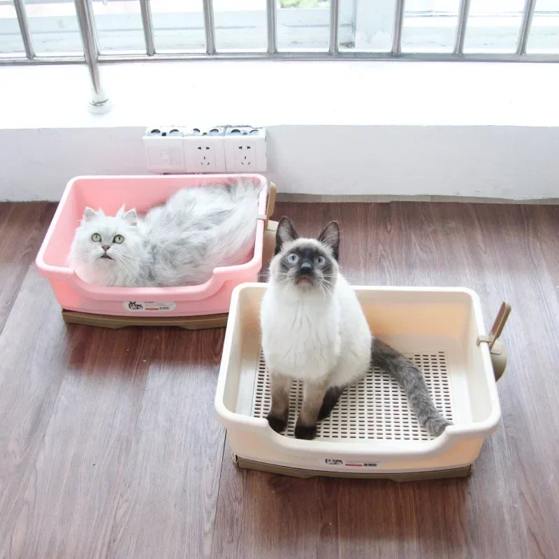 Anti-splashing Cat Litter Box Zásuvka v štýle Pet Trainer Tray mačiatko mačiatko králiky plastová plastová toaleta Čistiaci prostriedok