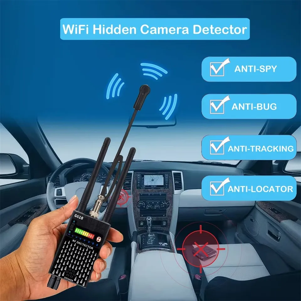 Anti Spy Wireless RF Signal Automatický detektor GPS Tracker Skrytý fotoaparát detekcia WiFi GSM Audio Bug Mini Finder Zariadenie