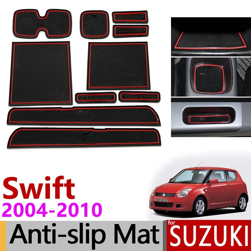 Anti-Stric Gate Slot Mat Rubber Coaster pre Suzuki Swift 2004 2005 2006 2007 2008 2009 2010 Maruti Sport Accessories ZD11S ZC31S