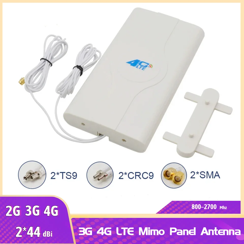 Anténa panela LTE 2* 44DBI 800-2700MHz 3G 4G 2* SMA/2* CRC9/2* TS9 Mužský konektor Booster MIMO Anténa+3/5M káblová kábla