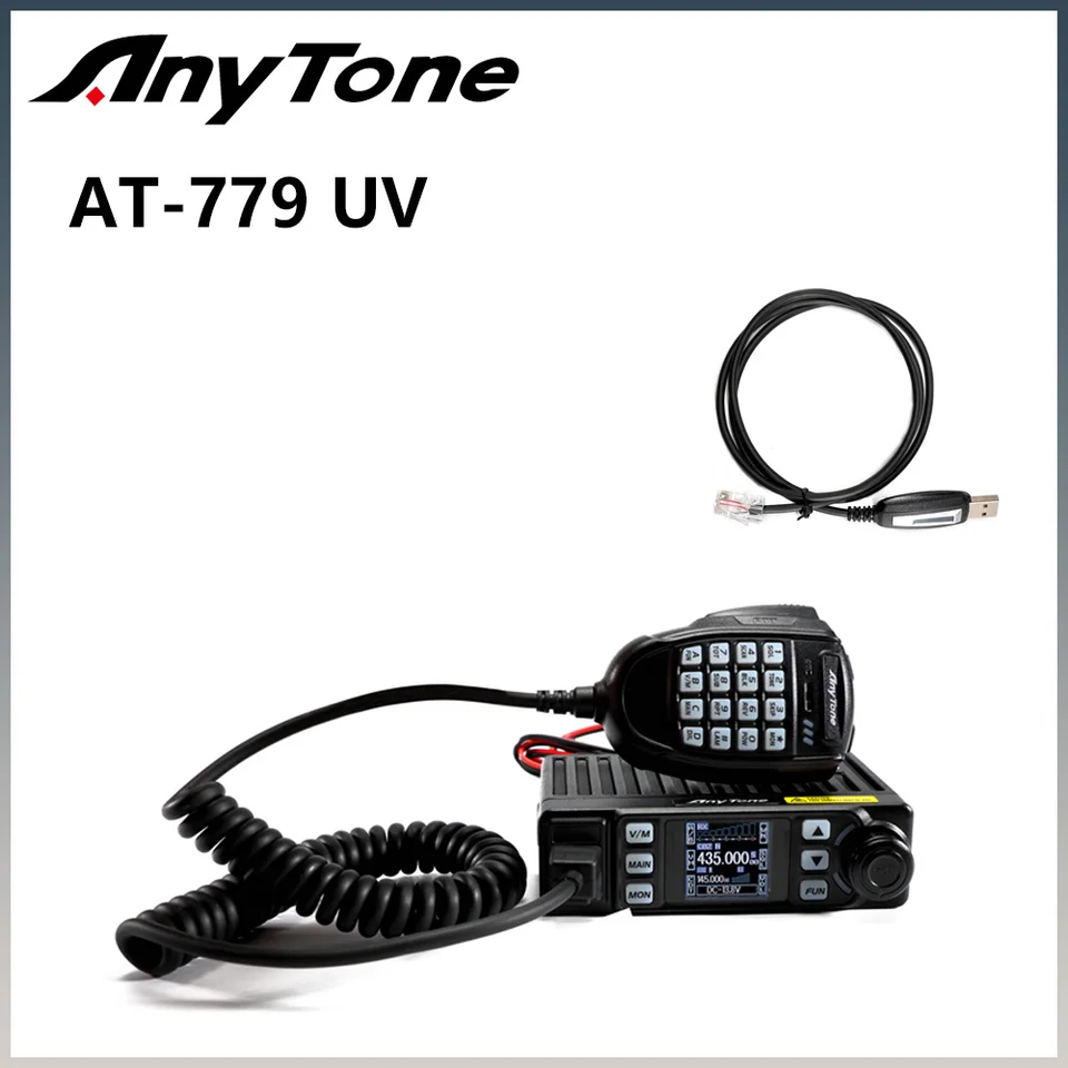 Anytone AT-779UV 20W Mini Mobile Mobile Radio Dual Band 136-174/400-490MHz Tri Way Radio