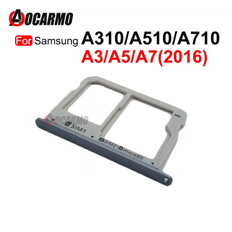 AOCARMO A310 A510 A710 SIM TRAY MICRO SD DUAL SIM CARD REATEMER DOLDER PRE SAMSUNG GALAXY A3 A5 A7 2016