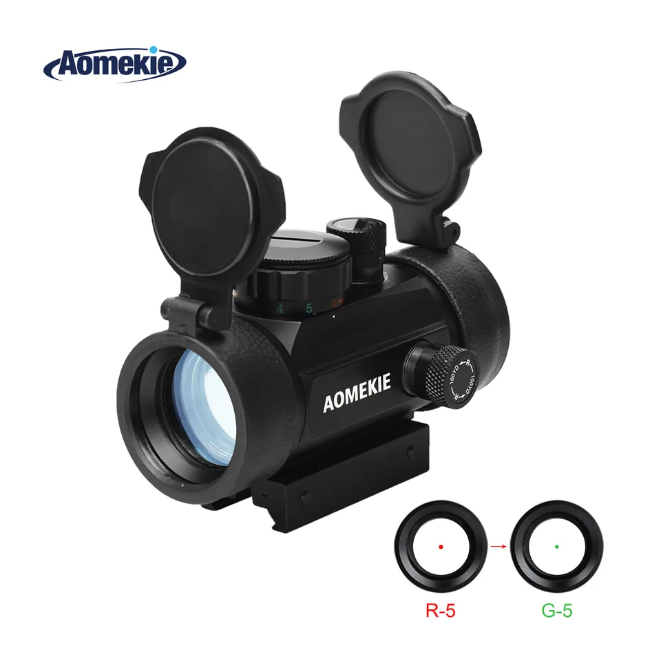 Aomekie Riflescope Airsoft Red Dot Dohľad Reflex Rufle Scope 1x 30 mm FMC objektív s držiakom 22 mm/11 mm.