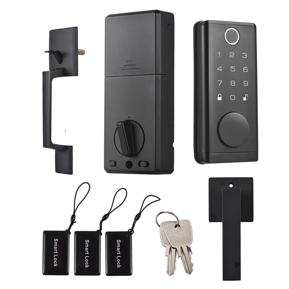 Aoresac Smart Fingerprint Dvers zámok pre predné dvere, elektronický bezkľúčový zámok vstupných dverí Deadbolt s rukoväťou nastavenou klávesnicou