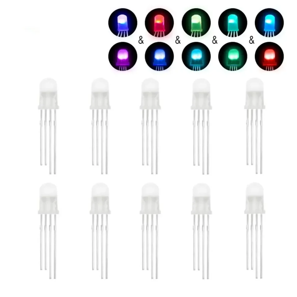 APA106 F5 5 mm F8 8 mm RGB LED čipy integrovaných (ako WS2812B) ROZKUPNÝ HAJOVÝ KAMP PLNÉ FARBOL LED diódy 10ks