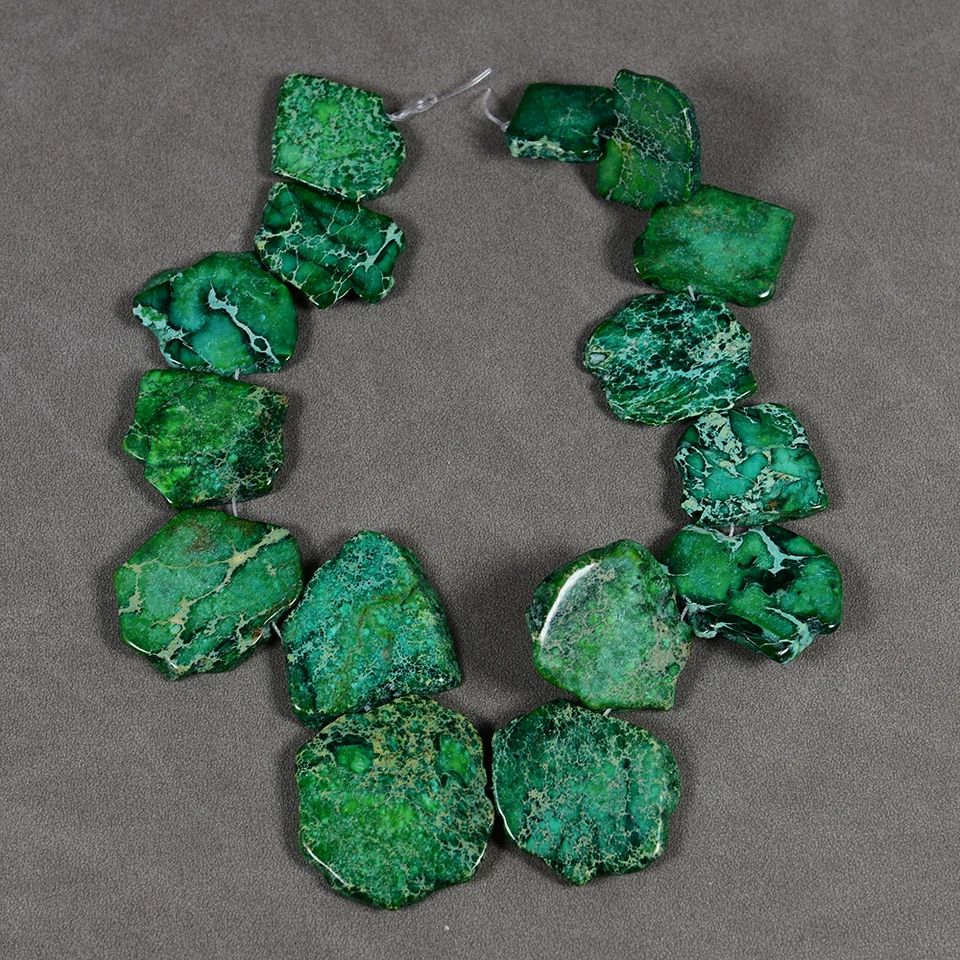 APDGG Green Sea Sediment Jasper cisársky cisár Fancy Turquoise Top vŕtaná doska Pražobné korálky šperky DIY