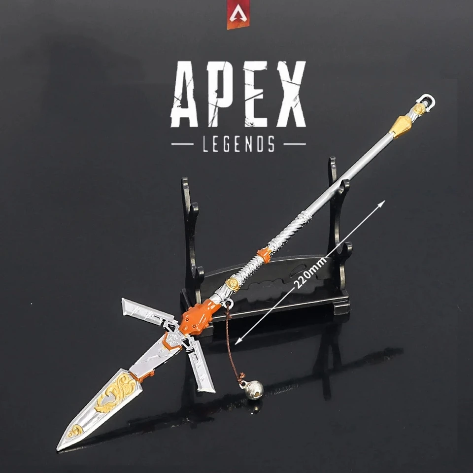 Apex Legends Valkyrie Spear Keychain 22 cm dedičstvo kairi Imahara Legacy Spear Sword Keychain Game Anime Weapon Model hračky darčeky