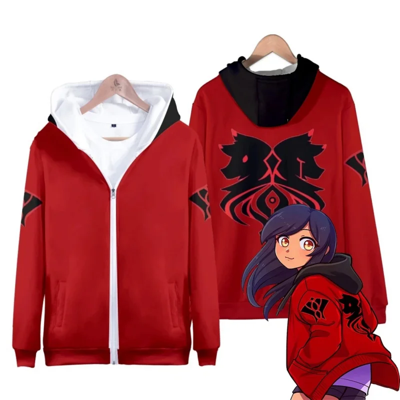 Aphmau mikiny Aaron Zipper Varsity Bunda Merch Zips Tlated Mikina Ženy Men Cosplay kostým Casy Cast Autumn Mužská kapucňa s kapucňou