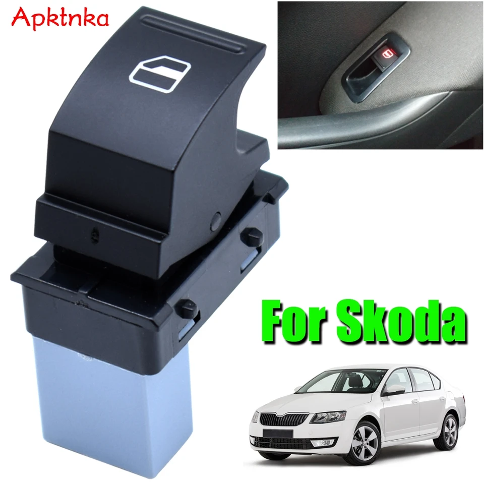 Apktnka elektrické bočné prepínač prepínača napájania pre ovládacie tlačidlo Škoda Octavia Fabia MK2 Superb 3T Roomster Car Autbestory