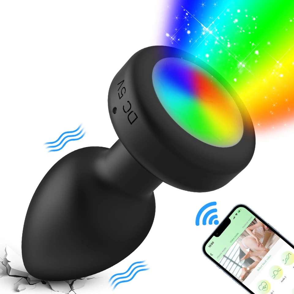 Aplikácia Control Butt Anal Vibrator Bluetooth plug plug muži prostaty Masager ženský masturbator pre dospelé sexuálne hračky pre ženy mužov homosexuáli