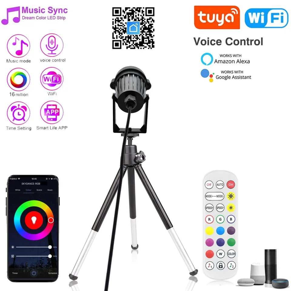 Aplikácia Smart Tuya WiFi+24Ke vzdialená RGB LED Sunset Lamp lampa Color Color Prepojte Nočné svetlo západ slnka Svetlá pre Alexa Google Home