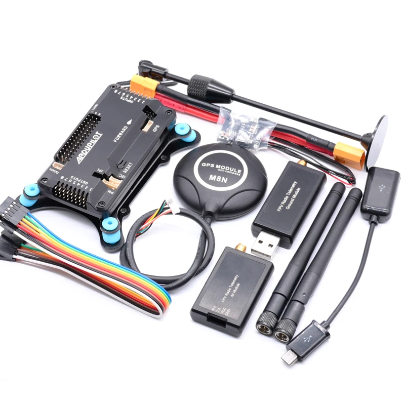 APM2.8 APM 2.8 Flight Controller+M8N GPS+Power Modul+GPS stánok+tlmič nárazov+rádiová telemetria pre RC QuadCopter Multicopter