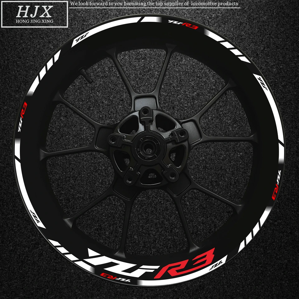 Applicable To Yamaha Yzf R3 Motorcycle Logo Modified Vehicle 17 Inch Wheel Hub Decal Decorative Rim High Reflective Sticker
