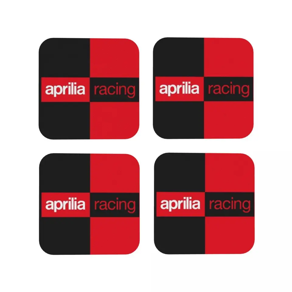 Aprilia Racing Channel Coasters kuchynské prestieranie vodotesné izolačné šálky kávové rohože pre dekorácie domáce riadové vankúšiky sada 4