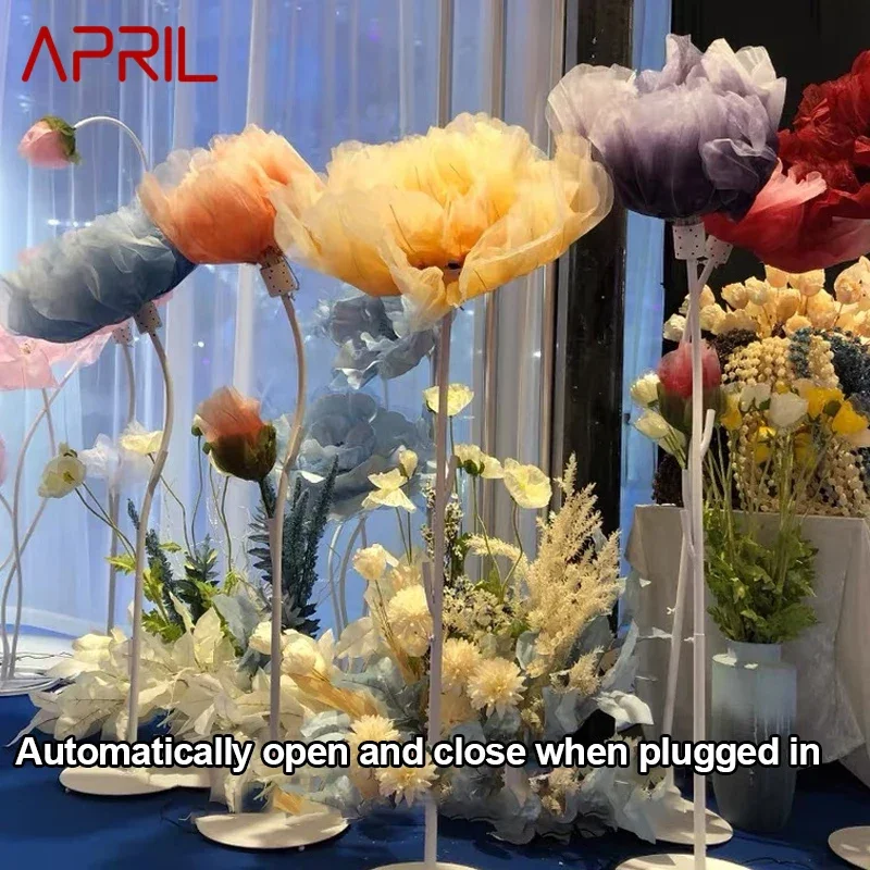 Aprílové stolové žiarovky s automatickým otváraním a zatváraním kvetov Svadobné svetlá slávnostné atmosféru LED Firdal Flower Decotion