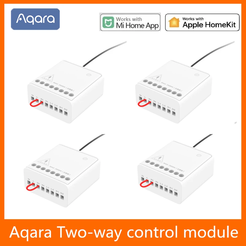 Aqara s obojstranným riadiacim modulom bezdrôtový relé ovládač 2 kanály pre domácu súpravu Xiaomi Mijia Smart Home Mijia App