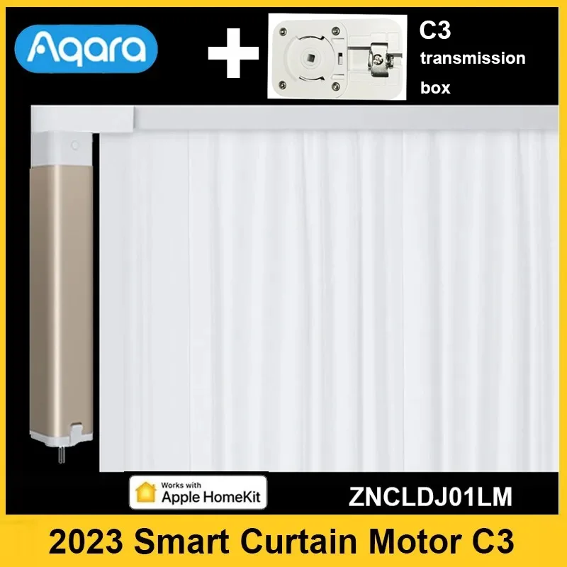 Aqara Smart Electric Curtain Motor C3 Zigbee Plne automatické sledovanie hlasového ovládania Bezdrôtové načasovanie Smart Home Works pre HomeKit