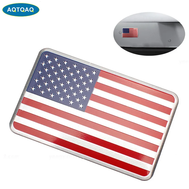 AQTQAQ Metal American American US Flag Sticker Logo Logo Log Odzubil CAR STYLING STRACKER