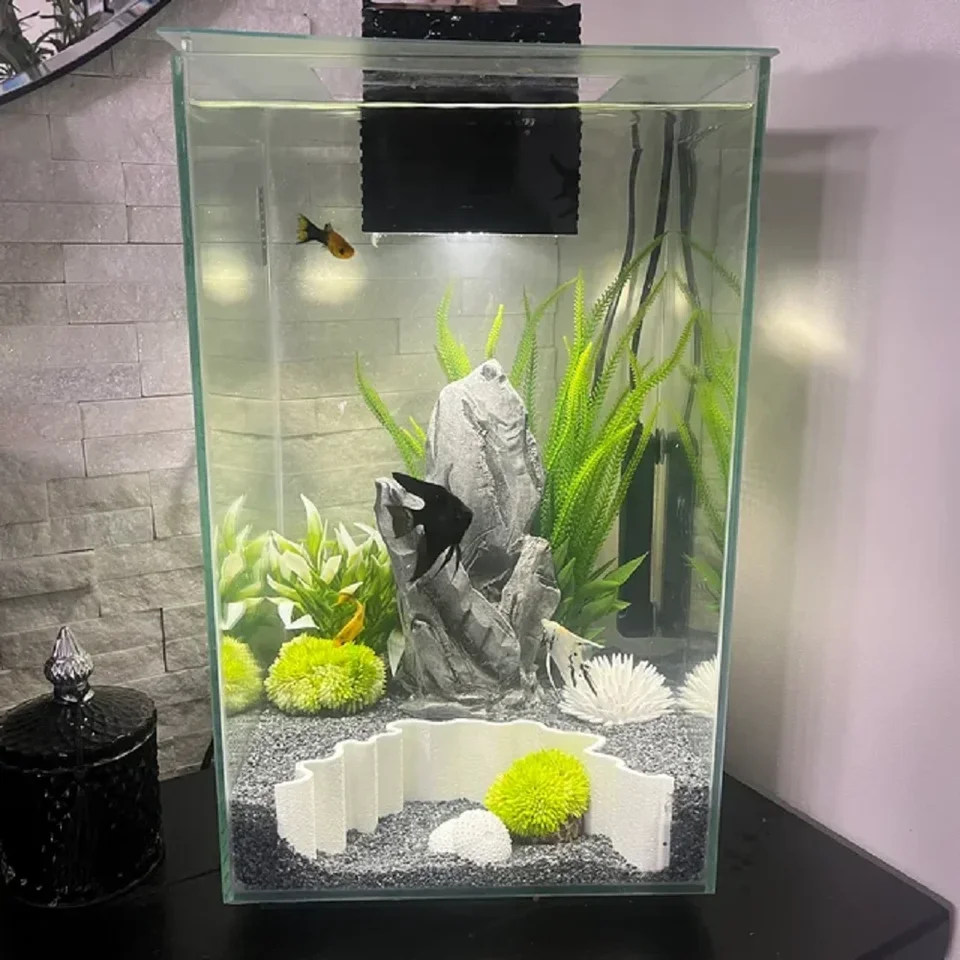Aquarium Cave/Inšpirované prírodným akváriom/teráriom Half-Circle Cliff Decotion | všestranné a pre vodnú krajinu