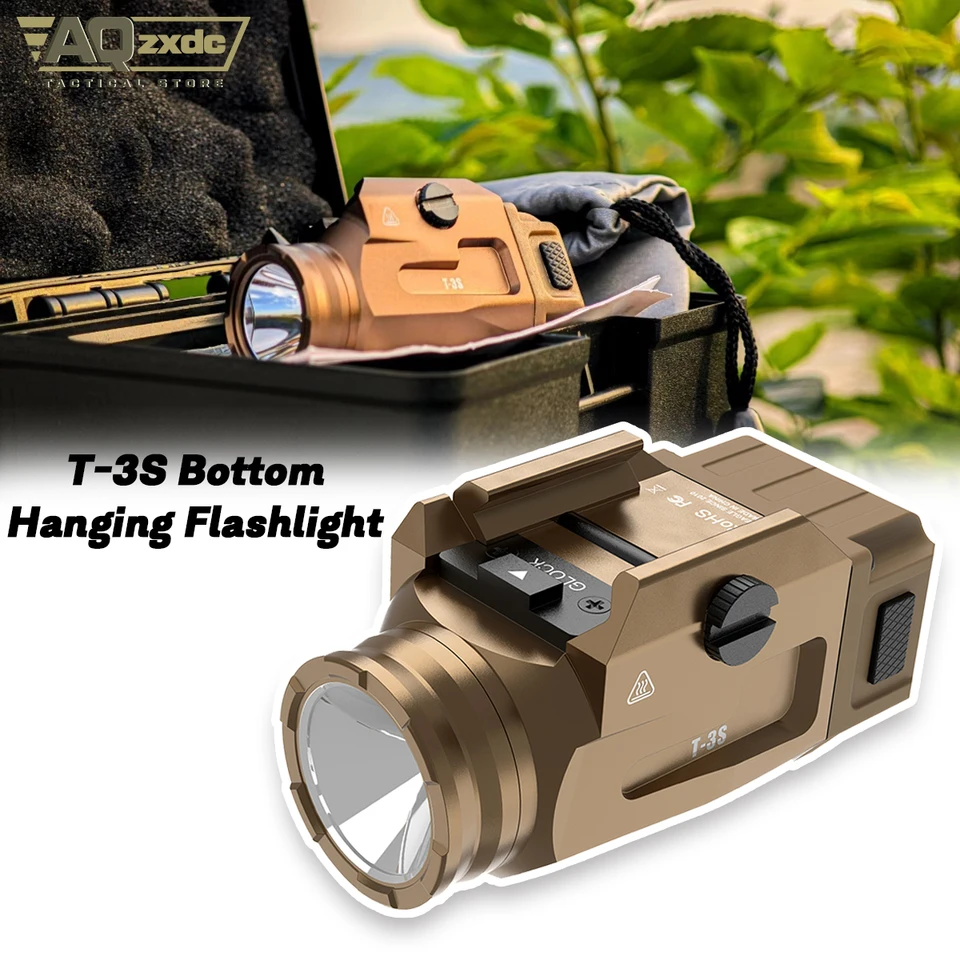 AQZXDC T-3S Hunting Mini Compakt Laser Light taktické laserové osvetlenie zavesené taktické LED baterka pre vonku