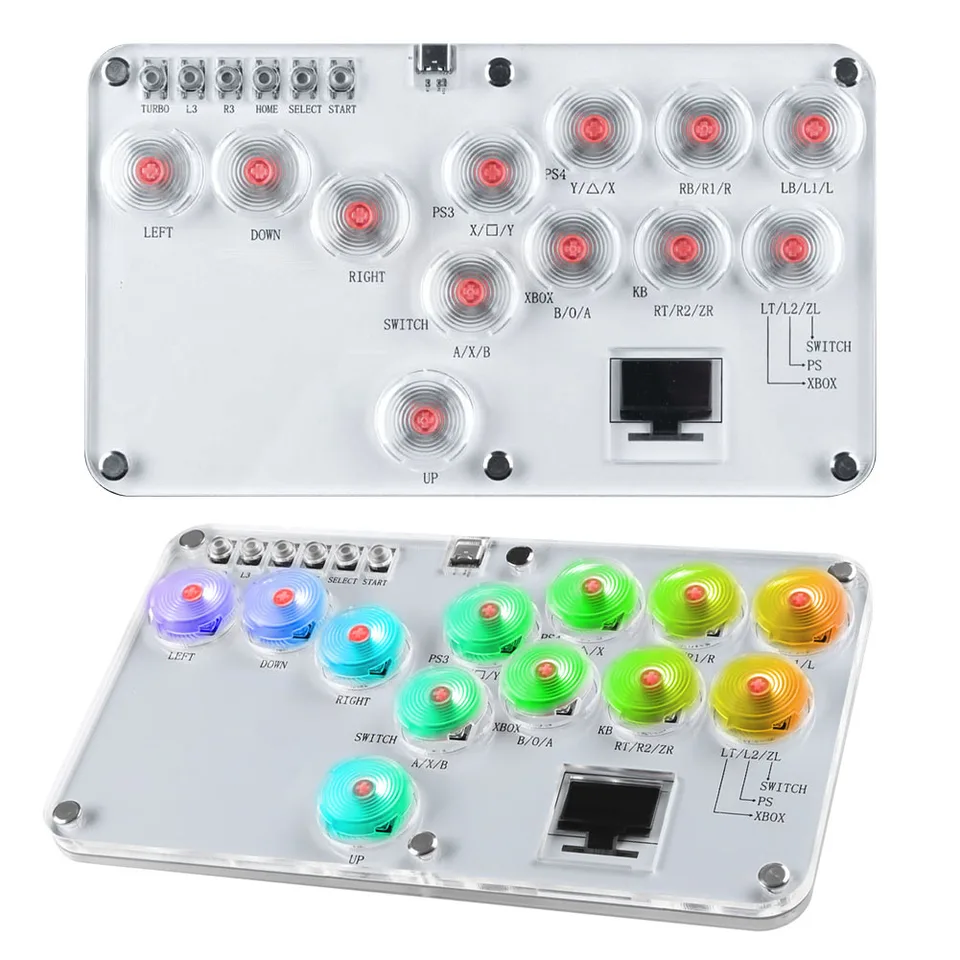Arcade Joystick podporuje Turbo & Hot Swap Keyboard Arcade Stick Controller Mini Fighting Game Arcade Stick pre PS4/PS3/Switch/PC