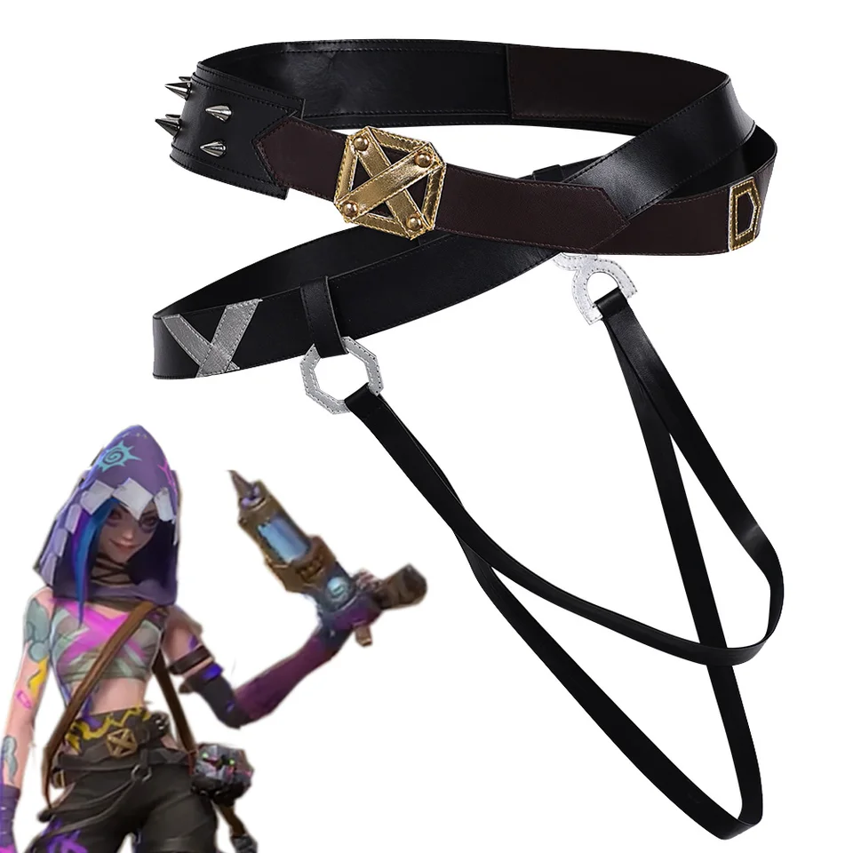 Arcane jinx dvojvrstvový pás pás s popruhom 2024 Game LOL TV 2 COSPLAY KOSTUME Dospelé ženy Dospelé ženy Roleplay Fantasia rekvice Žena