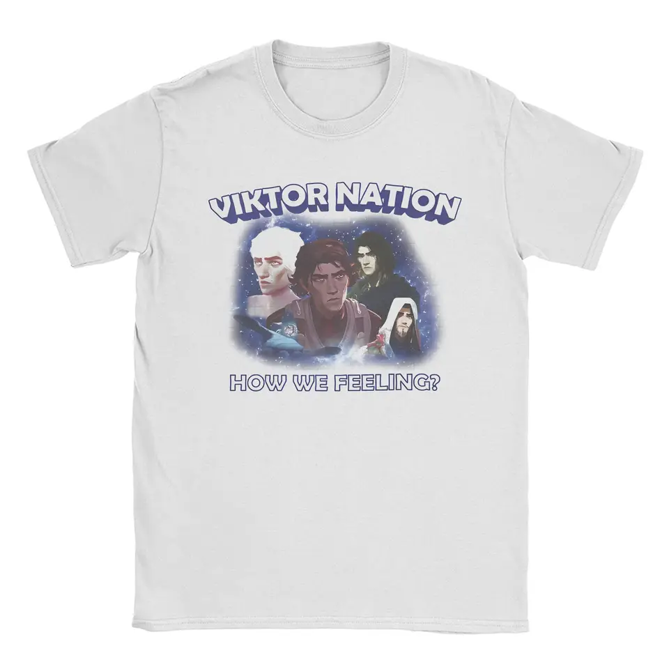 Arcane Viktor Nation Ježiš Tričko Tričko Men Game Anime Cast Cotton Tees Round Golier krátky rukáv tričká Darček Nápad tovaru