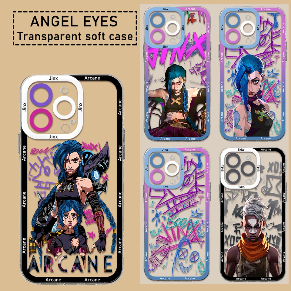 Arcanes graffiti jinxs ekko telefónny puzdro pre Xiaomi Mi 11T POCO F5 X5 M4 X4 M3 X3 NFC LITE GT PRO 4G 5G TRANSPRAENT Soft TPU Cover TPU