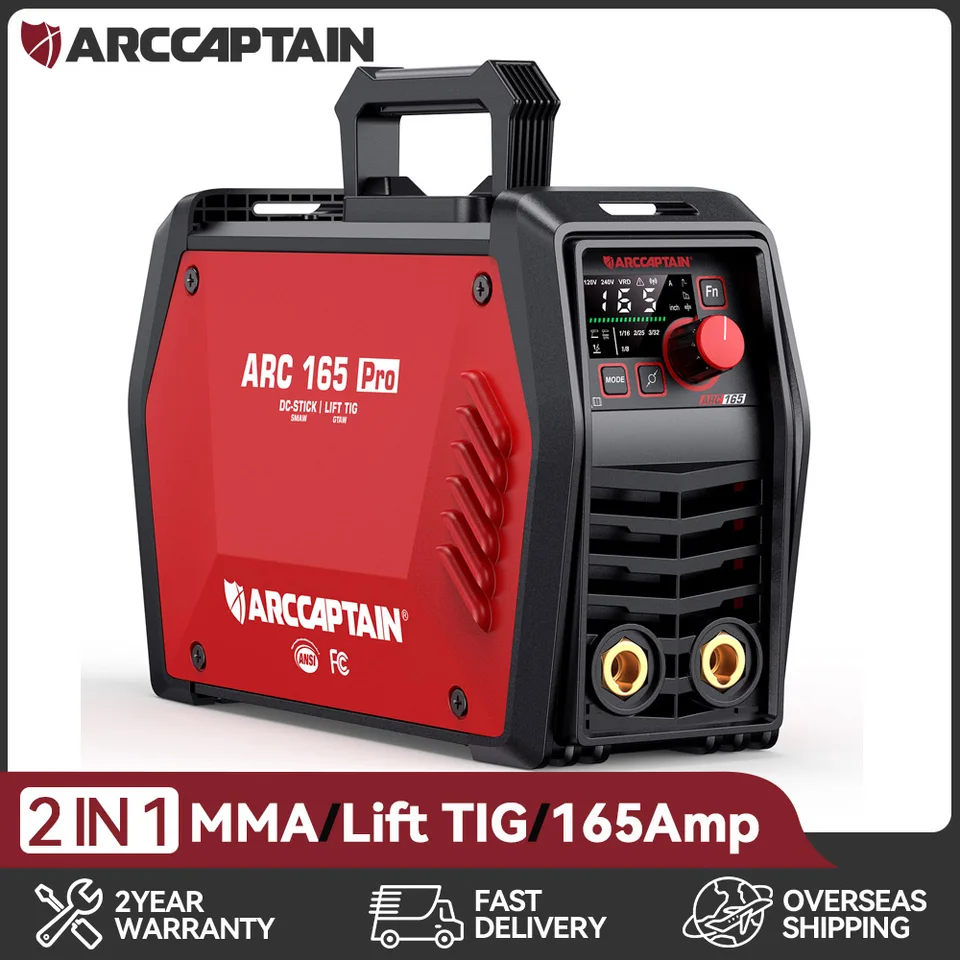 Arccaptain Icontrol Stick Welder 110V/220V 165AMP 2 v 1 mma zdvíhací TIG Control LED displej LED displej IGBT invertor oblúkový zvárací stroj