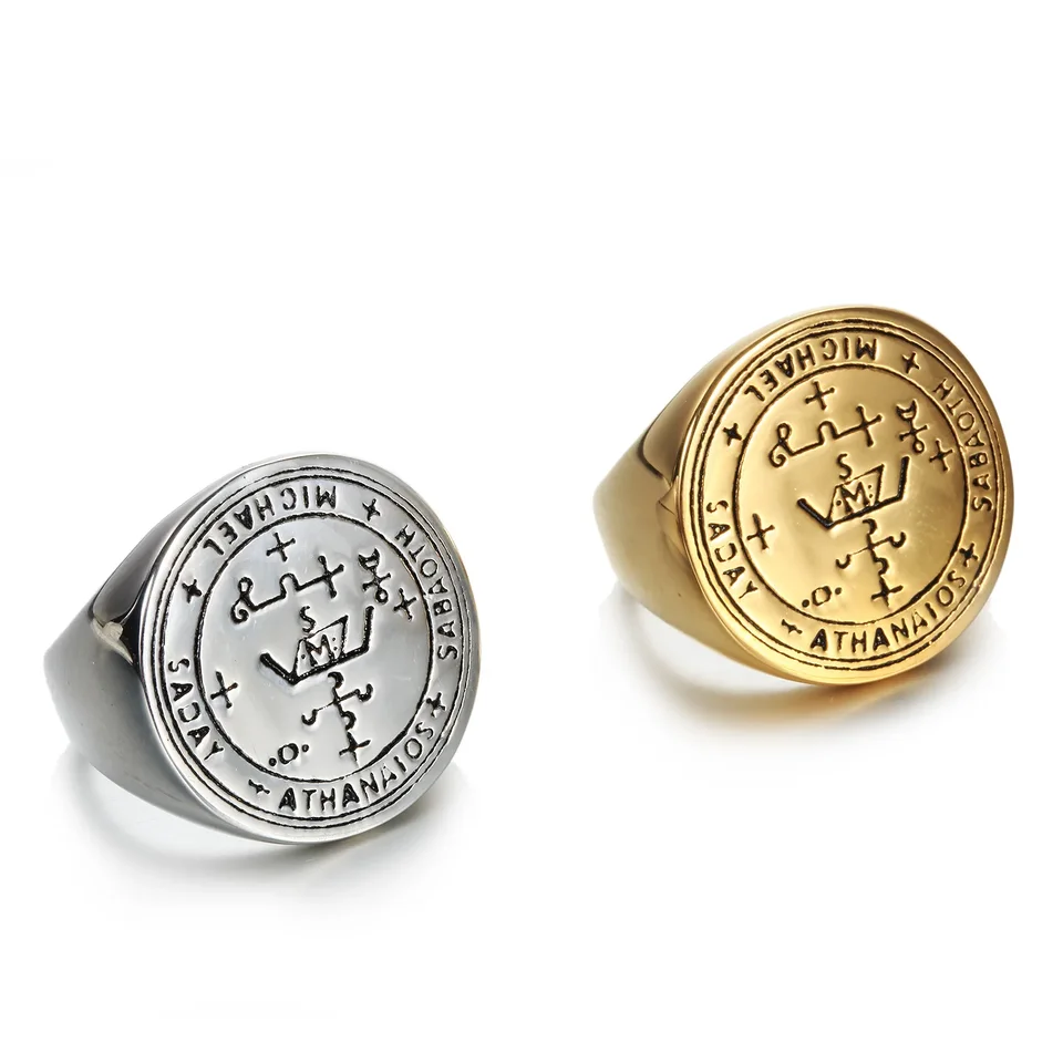 Archanjel Solomon's Ring Amulet Amulet Symbol Star Of David Rings Fashion Nové z nehrdzavejúcej ocele šperky US Veľkosť 7-14 Pánske doplnky