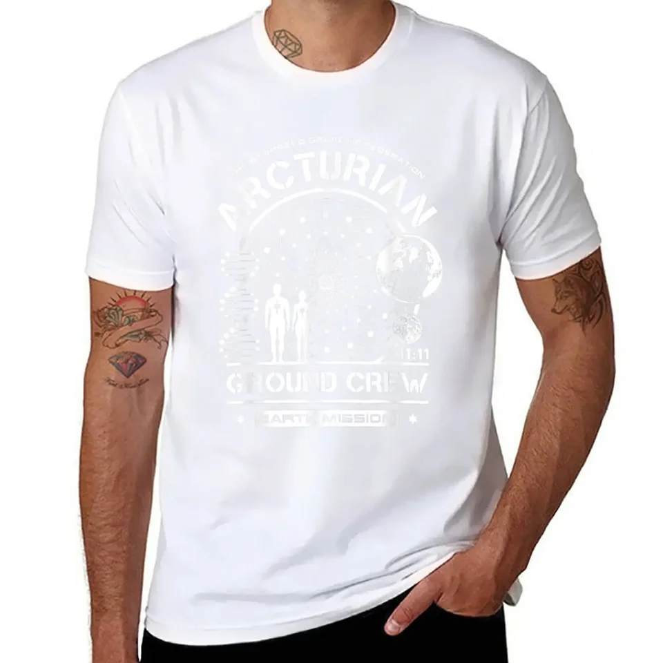 Arcturian Starseed Earth Mission Mission Ground Crew Tričko Plus veľkosti Tops Pánske grafické tričká Hip Hop Hop