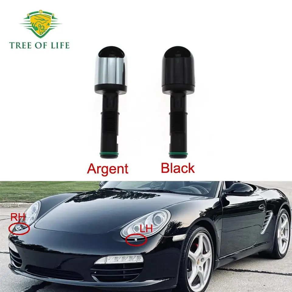 Argent Black for Porsche 911 Panamera 718 Boxster Svietiteľa podložky na trysky hlavy Strém 99762826300 97062825100 L/r