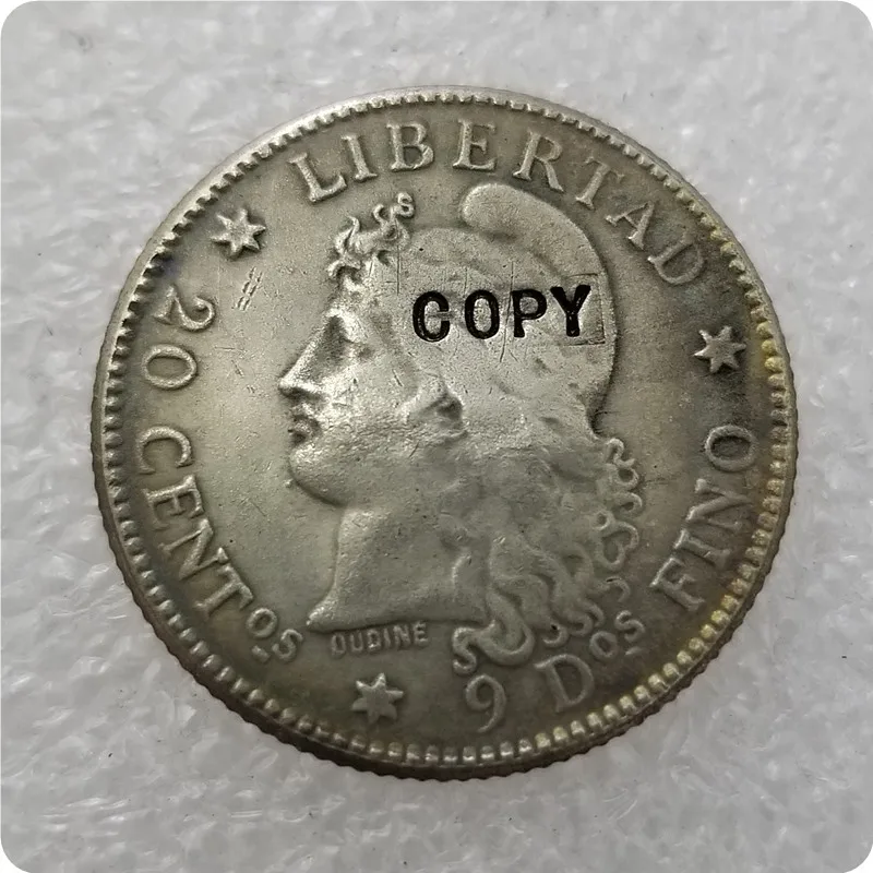 Argentína 1881 20 Kópia Centavos Pamätné mince-Mince Mince Zberateľné mince zberateľov mincí
