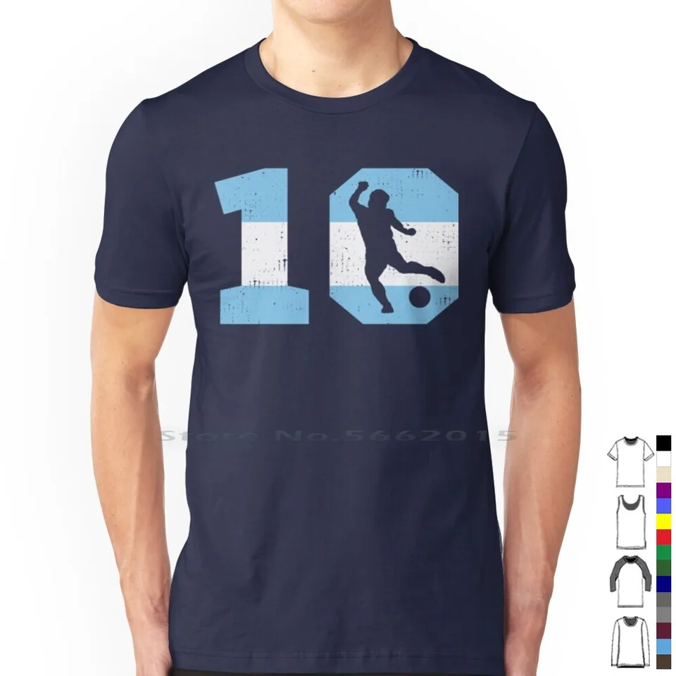Argentína / Eldiego 10 T košeľa 100% bavlna El Diego Rip Ruka Goda Maradona 10 Legend Futbal Top -Sell Futbal futbal