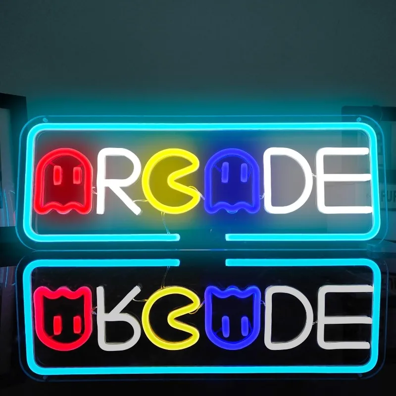 Arkádové neónové znaky pre nástenné dekorácie USB LED svetlo Znak pre herňu ROOL MAN CAVE Spálňa detská izba neónové ľahké darček pre hráča a dospievajúci