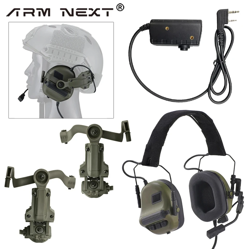 Arm Next F10 Tactical headset Hunting Shooting Shooting hluk, ktorý podáva slúchadlá s držiakom vhodné pre prilbu Wendy M-Lok Arc Arc