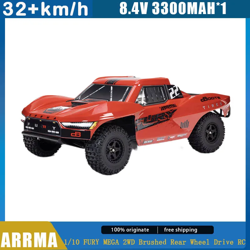 Arrma 1/10 Fury Mega 2WD Brushed Honk RC RC RC Diaľkové ovládanie Krátke nákladné vozidlo Of-road pre dospelých a detské hračky