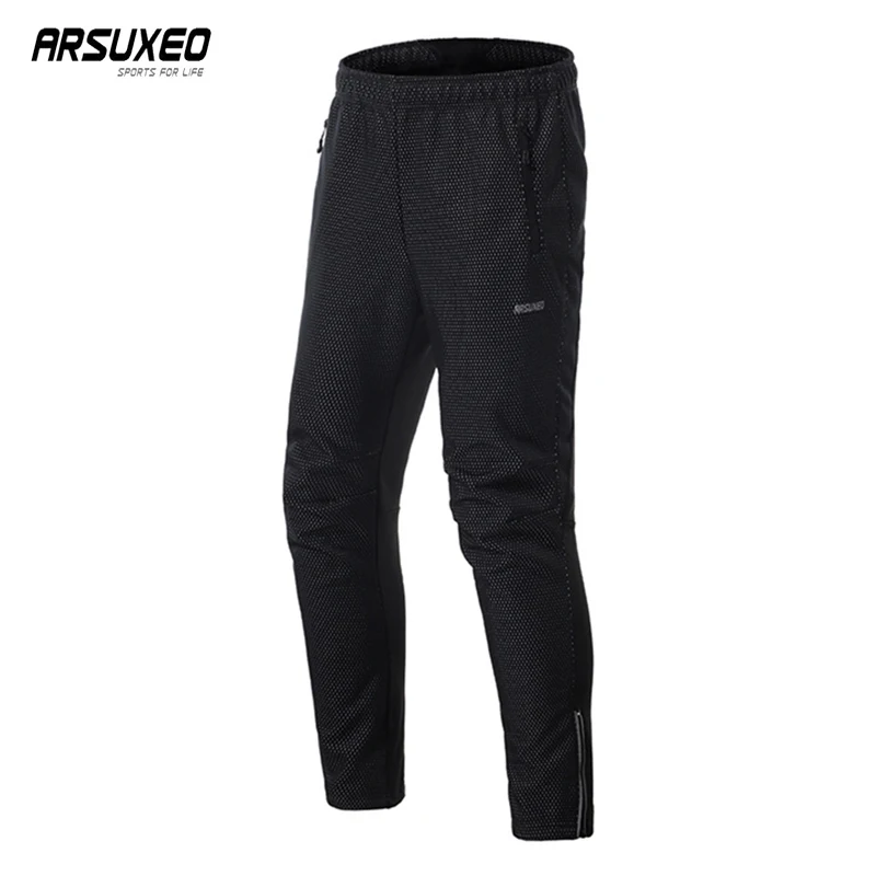 Arsuxeo Winter Warm Fleece Cycling Pants Windoofter Bike Pants