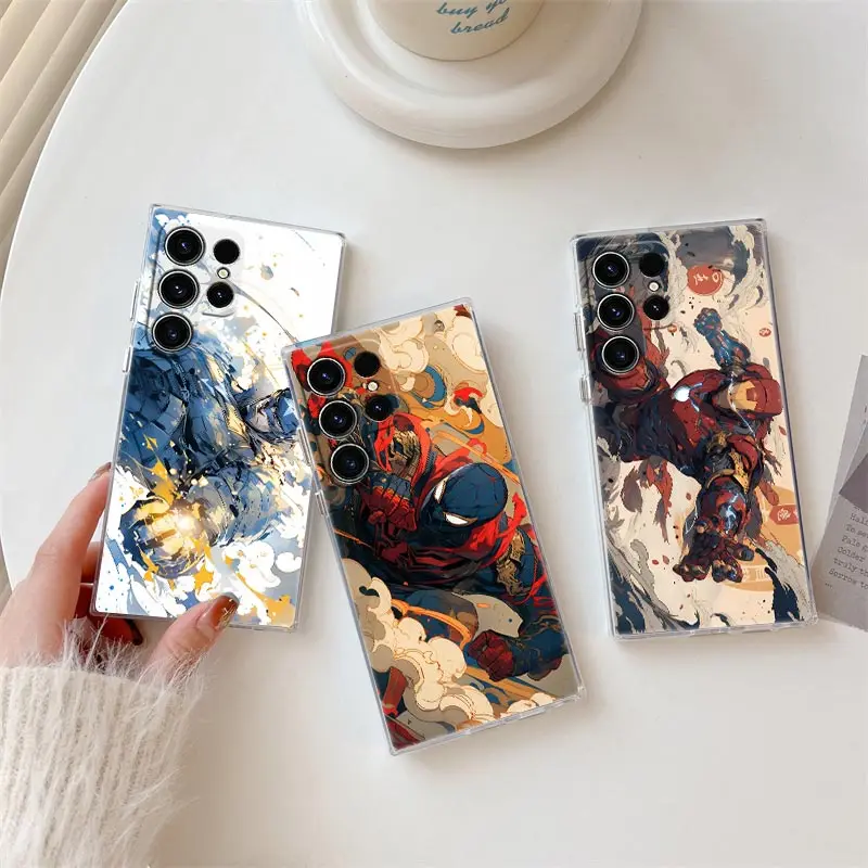 Art Marvel Spiderman telefónny prípad pre Samsung Galaxy S24FE S25 5G S23 S21 Ultra S20 S24 Fe S22 S25Plus A35 A55 5G Case Case Cover Case Case Cover Cover