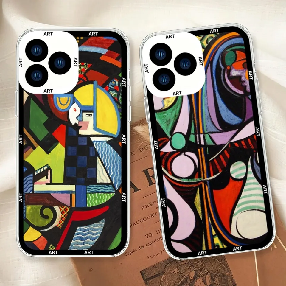 Art Picasso Abstrakt telefónu pre Samsung S20 S21 S22 S23 Fe Lite plus ultra priehľadný hraničný plášť