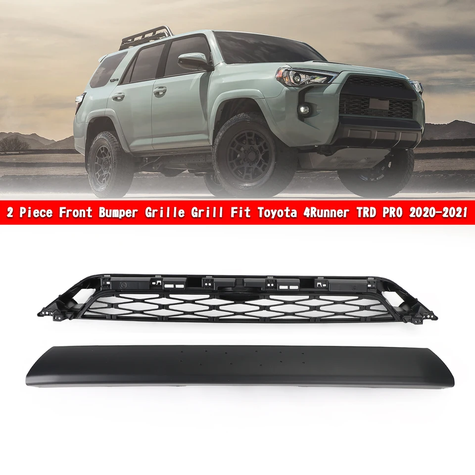 Artudatech 2-dielny predný nárazník mriežka mriežka Toyota 4Runner TRD PRO 2020-2024 Šedá