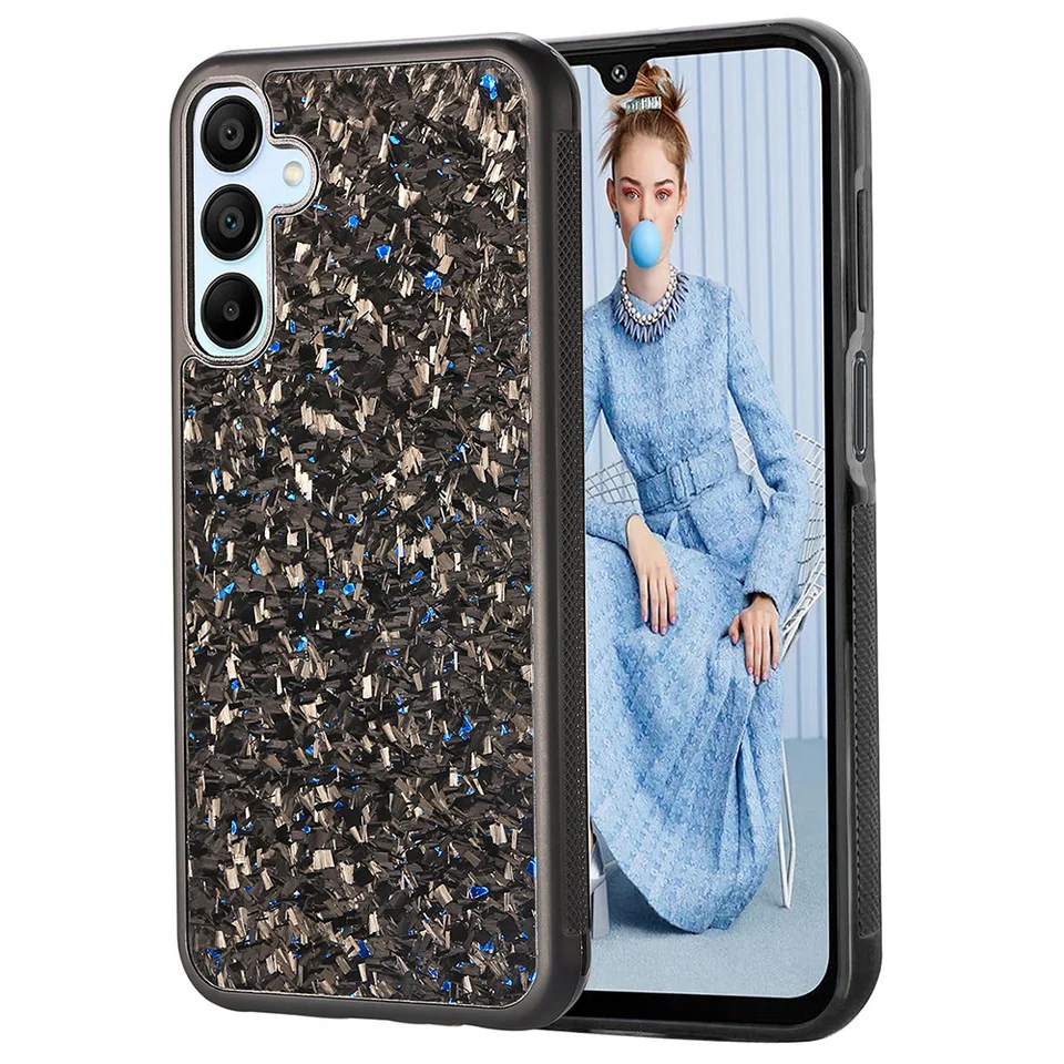 ASDIPSA Originálne puzdro na uhlíkové vlákno pre Samsung Galaxy A15 A14 A54 A55 ultra tenký tvrdý kovaný trblietavý matný brnenie mäkkých okrajov