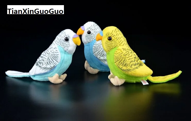Asi 12 cm malá budgie papagáj Parrot Plys Plush Toy Soft Doll Doly Toy Birthday Darček W0908