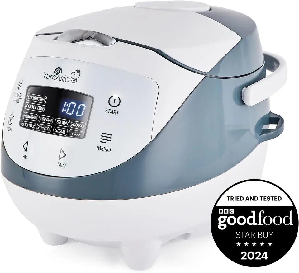 Asia Panda Mini Rice Cooker s ninja keramickou misou a pokročilou fuzzy logikou (3,5 šálky, 0,63 litra) 4 funkcie varenia ryže,